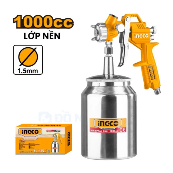 Súng Phun Sơn Bình 1 Lít Đầu Phun 1.5mm Ingco ASG3101 Chính Hãng