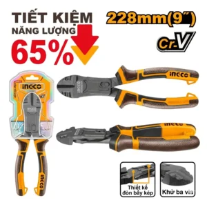 Kìm Cắt 9 Inch Thép Cr-V Trợ Lực 65% Ingco HCDCP58230 Cao Cấp 01