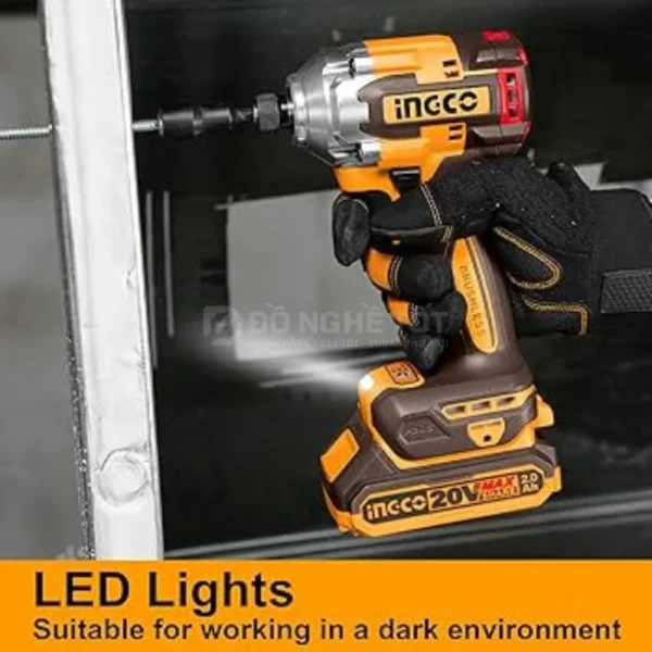 Máy siết vít pin 20V 285Nm Ingco CIRLI20281 Chính Hãng (Thân máy) 03