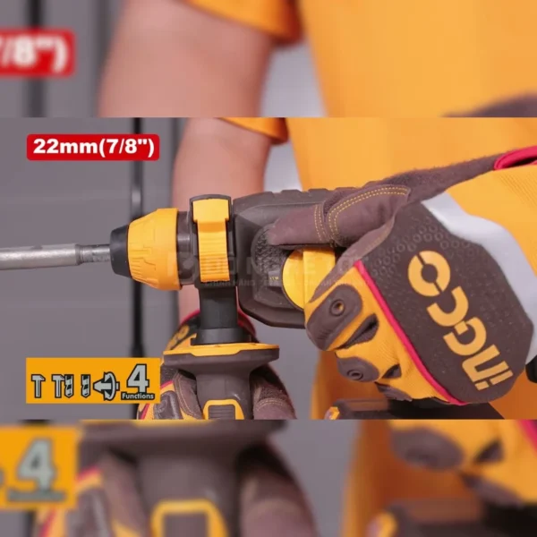 Máy khoan bê tông pin 20V Ingco CRHLI21228 Chính Hãng (Thân máy) 02