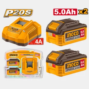 Combo 2 pin 20V 5.0Ah + sạc nhanh Ingco FBCPK2513, Giá Rẻ Nhất 01