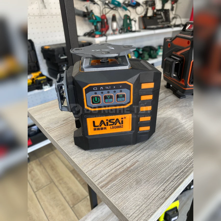 Máy cân bằng laser 3D 12 tia xanh 360 độ | Chuyên lát gạch, trần, tường | Laisai LSG6682 02