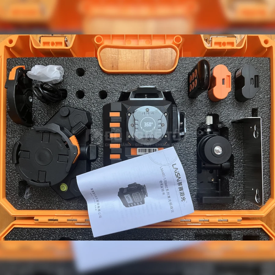 Máy cân bằng laser 3D 12 tia xanh 360 độ | Chuyên lát gạch, trần, tường | Laisai LSG6682 04