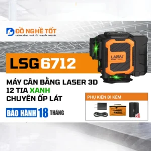 Máy cân bằng laser 3D 12 tia xanh 360 độ Laisai LSG6712 | Chuyên Ốp Lát