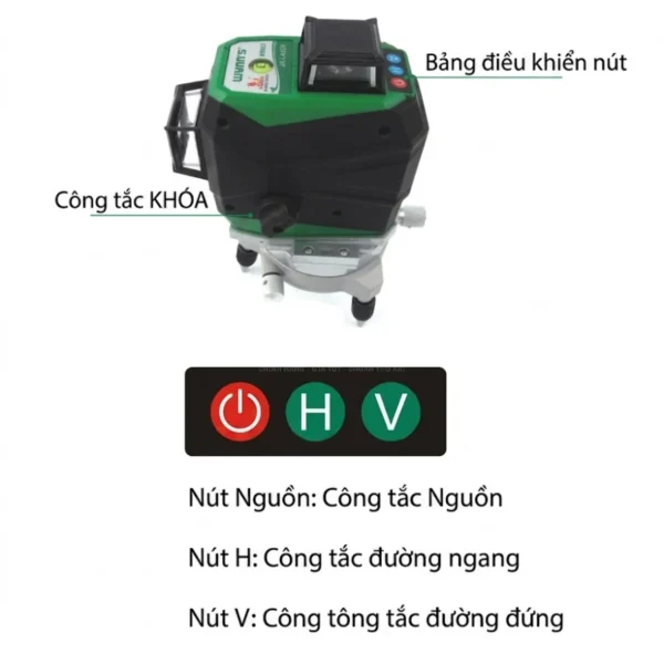 Máy cân bằng laser 12 tia xanh WYNN’S W8012 3D 360° tự cân bằng tầm 25m kèm pin sạc