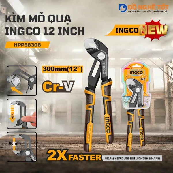 Kìm mỏ quạ 12 inch 300mm INGCO HPP38308, Chính Hãng, Giá Tốt