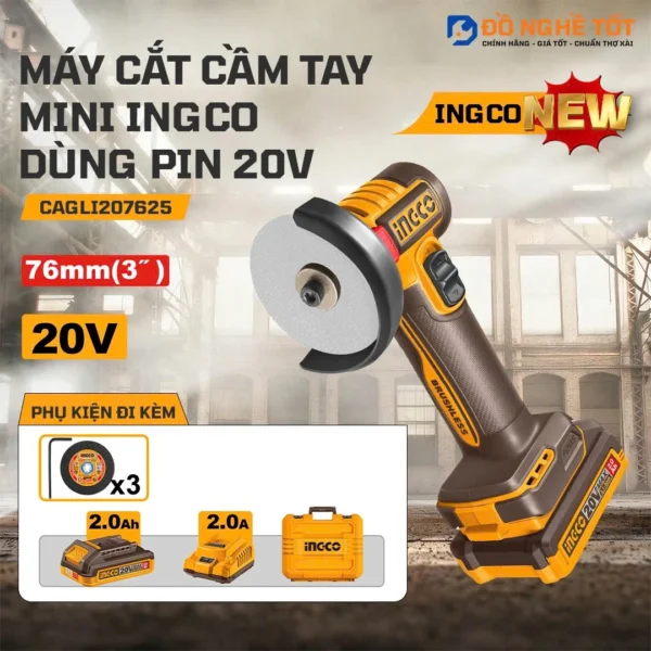 Máy cắt mini đa năng 20V, đĩa 76mm INGCO CAGLI207625, Chính Hãng, Giá Tốt
