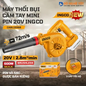 Thân máy thổi bụi pin 20V, 3 cấp tốc độ INGCO CABLI2068, Chính Hãng, Giá Tốt