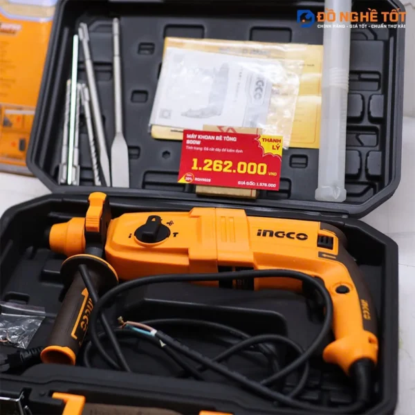 Thanh Lý Máy khoan bê tông 800W Đã cắt dây để kiểm định, Ingco RGH9028 Chính Hãng