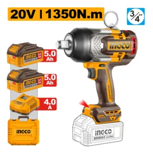 Bộ máy siết bu lông pin 20V 1350Nm, đầu 3/4 inch INGCO CIWLI201356, Chính Hãng, Giá Tốt