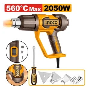 Máy khò nhiệt 2050W, 3 cấp nhiệt, Màn hình hiển thị nhiệt độ 0–620°C INGCO HG205086, Chính Hãng, Giá Tốt